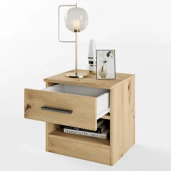 Garnero Arredamenti Comodini Cameretta|Comò-Comodino 40x41h cm  con cassetto moderno Selvaggia Rovere Rustico