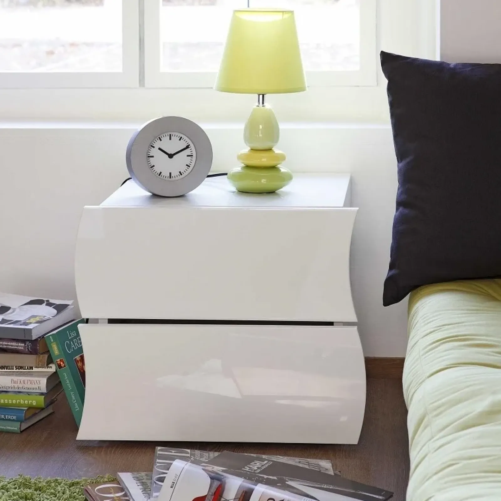 Garnero Arredamenti Comodini Cameretta|Comò-Comodino 50x42h cm design bianco lucido Sea Gihome®