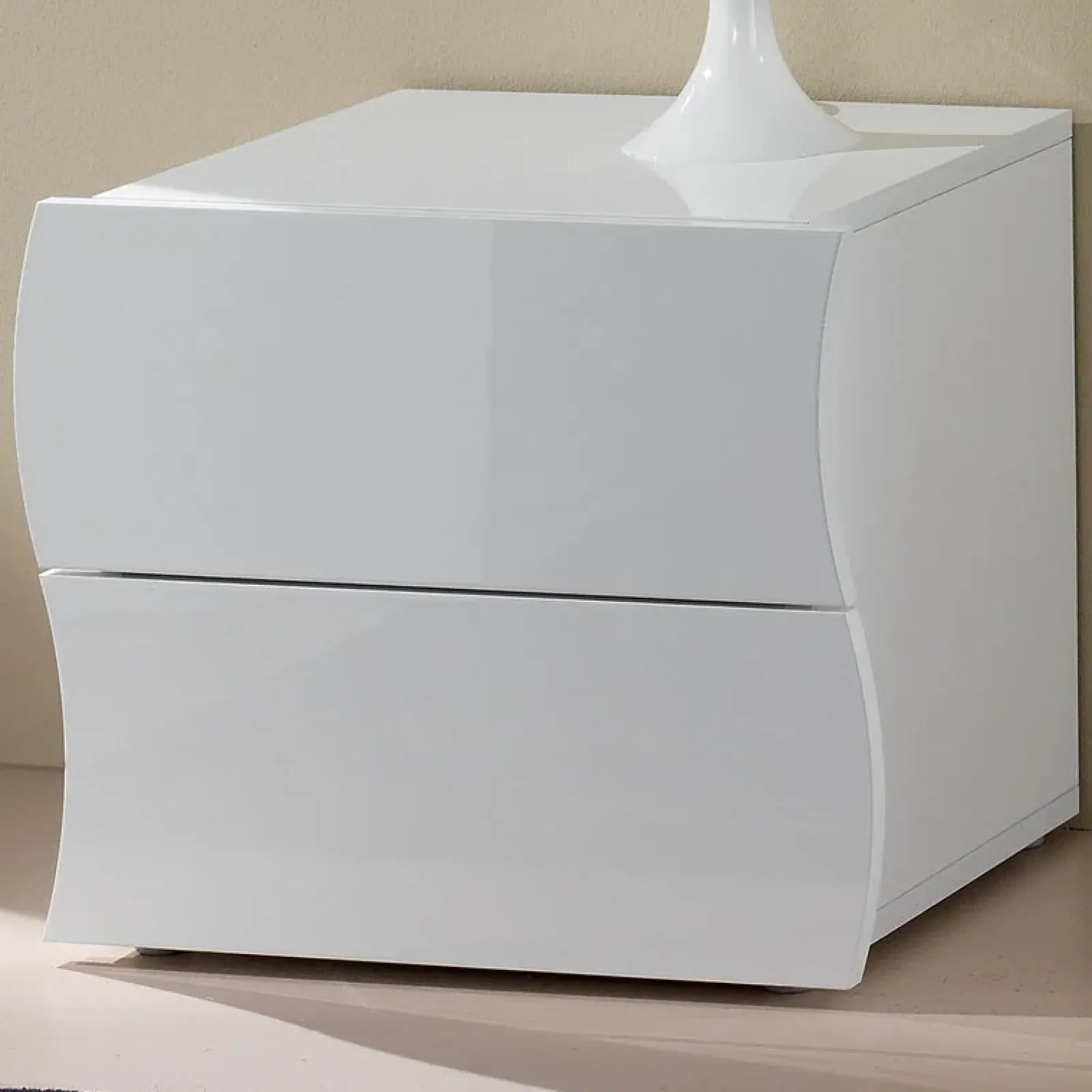 Garnero Arredamenti Comodini Cameretta|Comò-Comodino 50x42h cm design bianco lucido Sea Gihome®