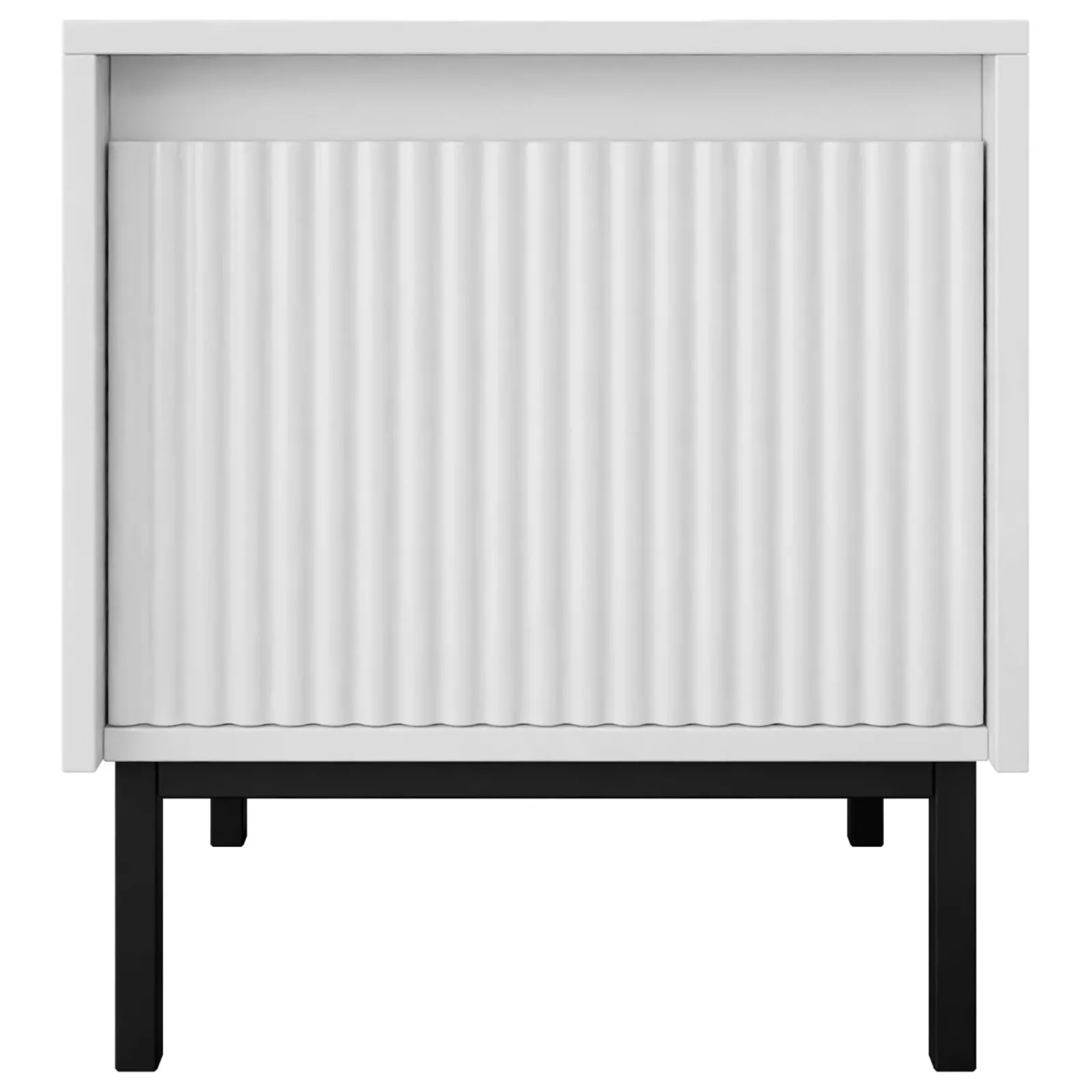 Garnero Arredamenti Comodini Cameretta|Comò-Comodino 45x50h cm design cannettato bianco Strike Bianco Opaco