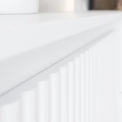 Garnero Arredamenti Comodini Cameretta|Comò-Comodino 45x50h cm design cannettato bianco Strike Bianco Opaco