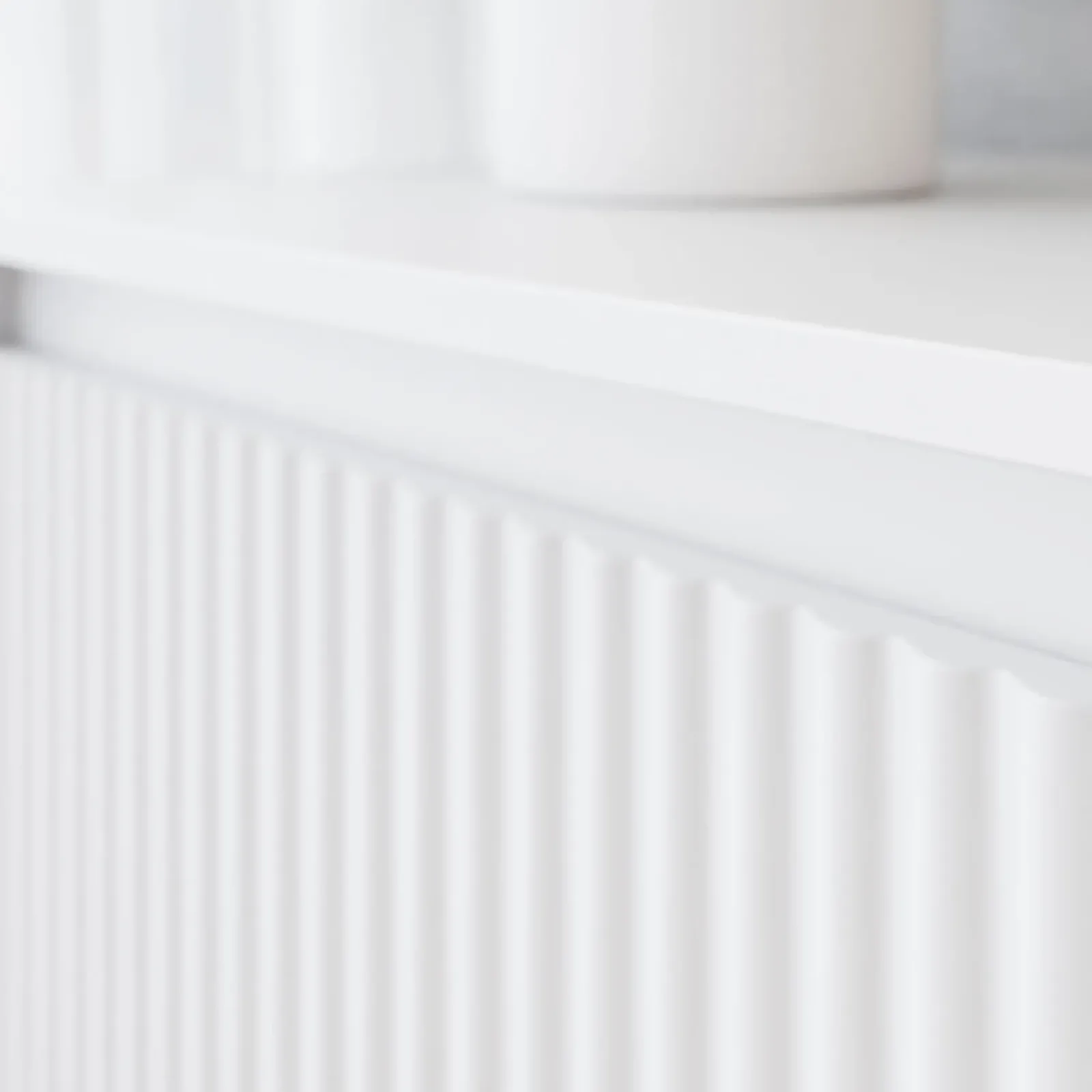 Garnero Arredamenti Comodini Cameretta|Comò-Comodino 45x50h cm design cannettato bianco Strike Bianco Opaco