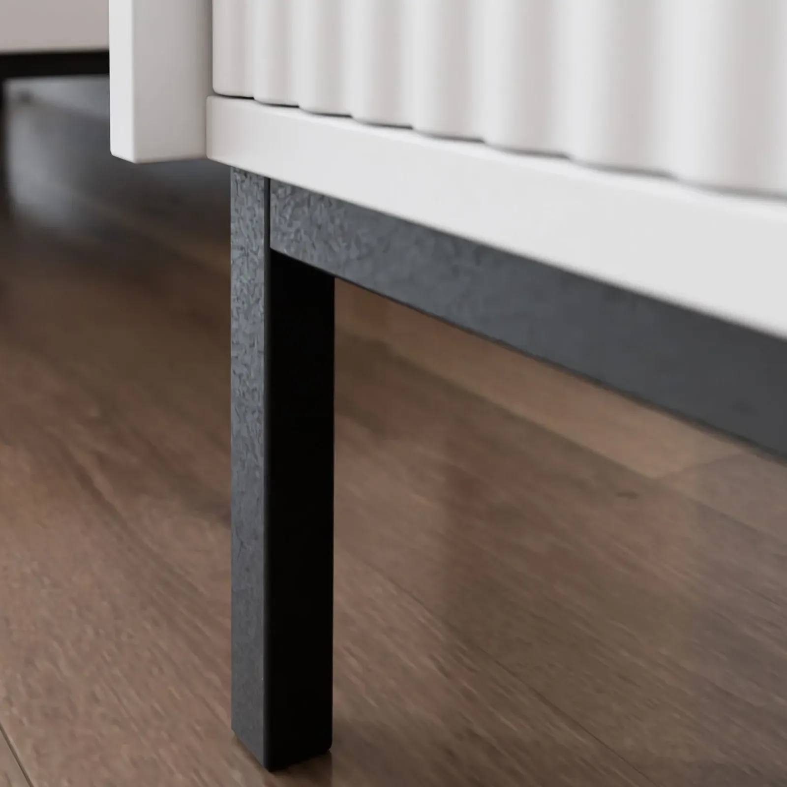 Garnero Arredamenti Comodini Cameretta|Comò-Comodino 45x50h cm design cannettato bianco Strike Bianco Opaco