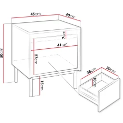 Garnero Arredamenti Comodini Cameretta|Comò-Comodino 45x50h cm design cannettato bianco Strike Bianco Opaco