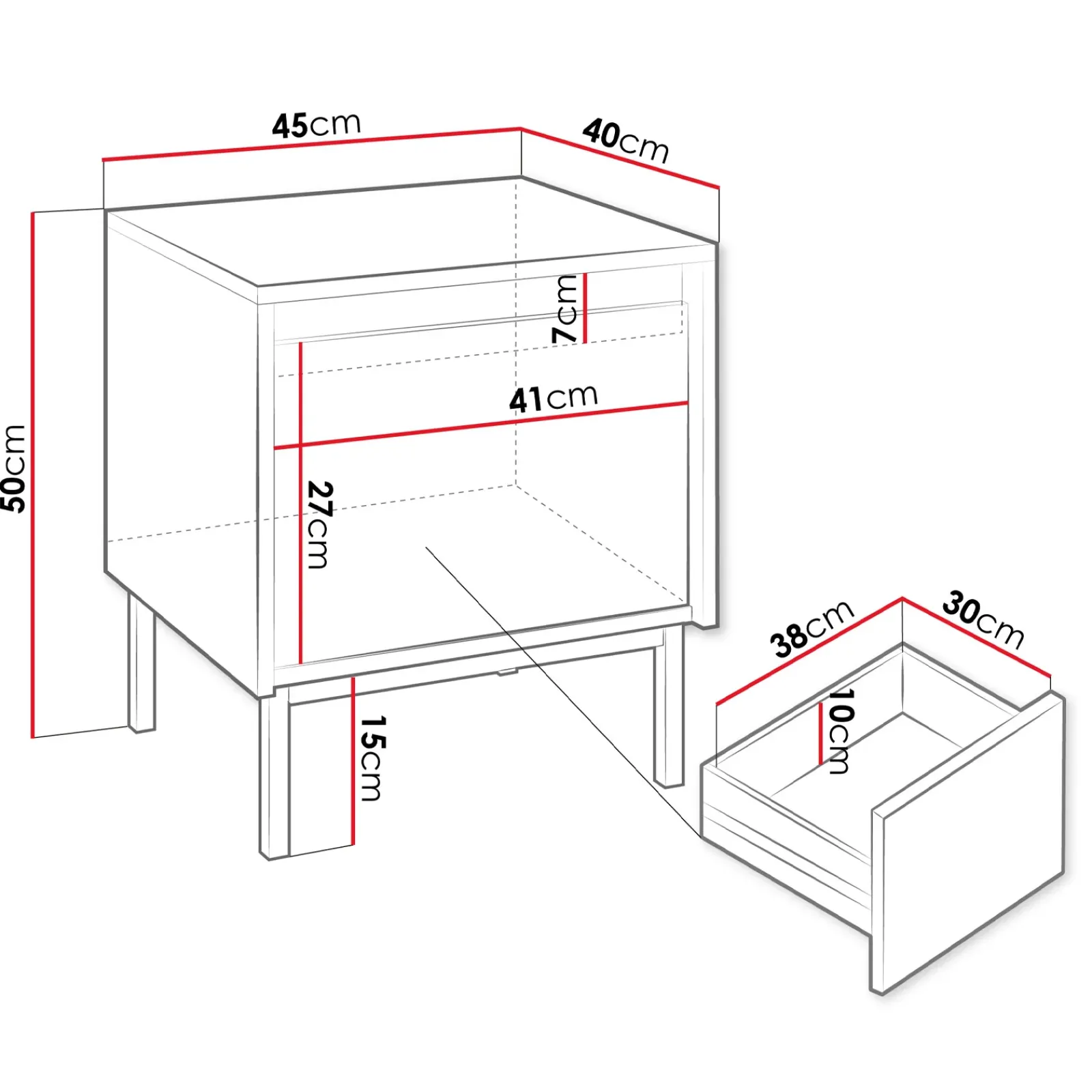 Garnero Arredamenti Comodini Cameretta|Comò-Comodino 45x50h cm design cannettato bianco Strike Bianco Opaco