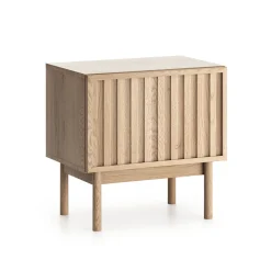 Garnero Arredamenti Comodini Cameretta|Comò-Comodino 53x53h cm design cannettato rovere Colby