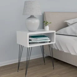 Garnero Arredamenti Comodini Cameretta|Comò-Comodino 45x59h cm design industrial bianco Jamar Bianco Opaco