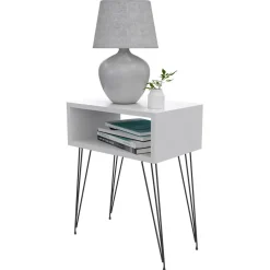Garnero Arredamenti Comodini Cameretta|Comò-Comodino 45x59h cm design industrial bianco Jamar Bianco Opaco