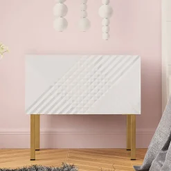 Garnero Arredamenti Comodini|Comò-Comodino 50x46h cm design moderno bianco lucido Marisa