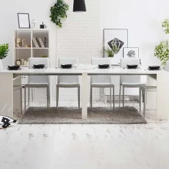 Garnero Arredamenti Consolle Allungabili|Consolle Allungabile-Consolle 50/302cm allungabile bianco opaco Diadema Gihome®