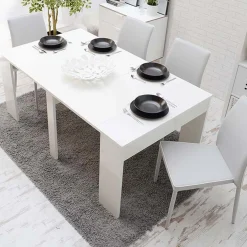 Garnero Arredamenti Consolle Allungabili|Consolle Allungabile-Consolle 50/302cm allungabile bianco opaco Diadema Gihome®