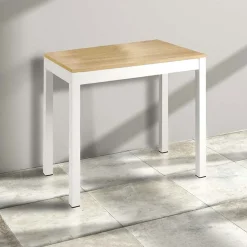 Garnero Arredamenti Consolle Allungabili|Consolle Allungabile-Consolle 50/300cm allungabile rovere metallo bianco Edison Rovere - Bianco