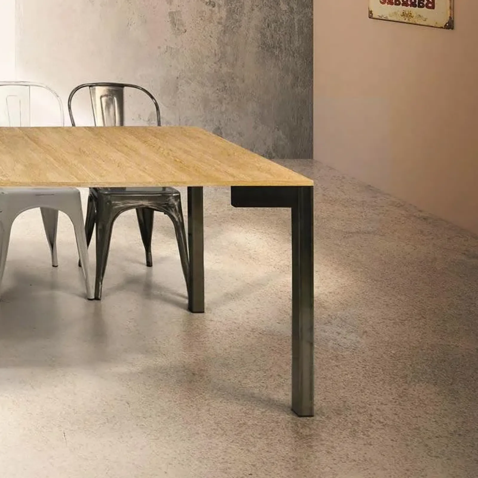 Garnero Arredamenti Consolle Allungabili|Consolle Allungabile-Consolle 50/300cm allungabile rovere metallo Edison Gihome® Rovere - Nero