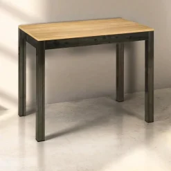 Garnero Arredamenti Consolle Allungabili|Consolle Allungabile-Consolle 50/300cm allungabile rovere metallo Edison Gihome® Rovere - Nero