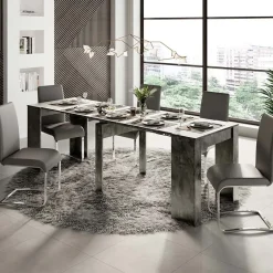 Garnero Arredamenti Consolle Allungabili|Consolle Allungabile-Consolle 54/252cm tavolo allungabile moderno ossido nobilitato Senigallia