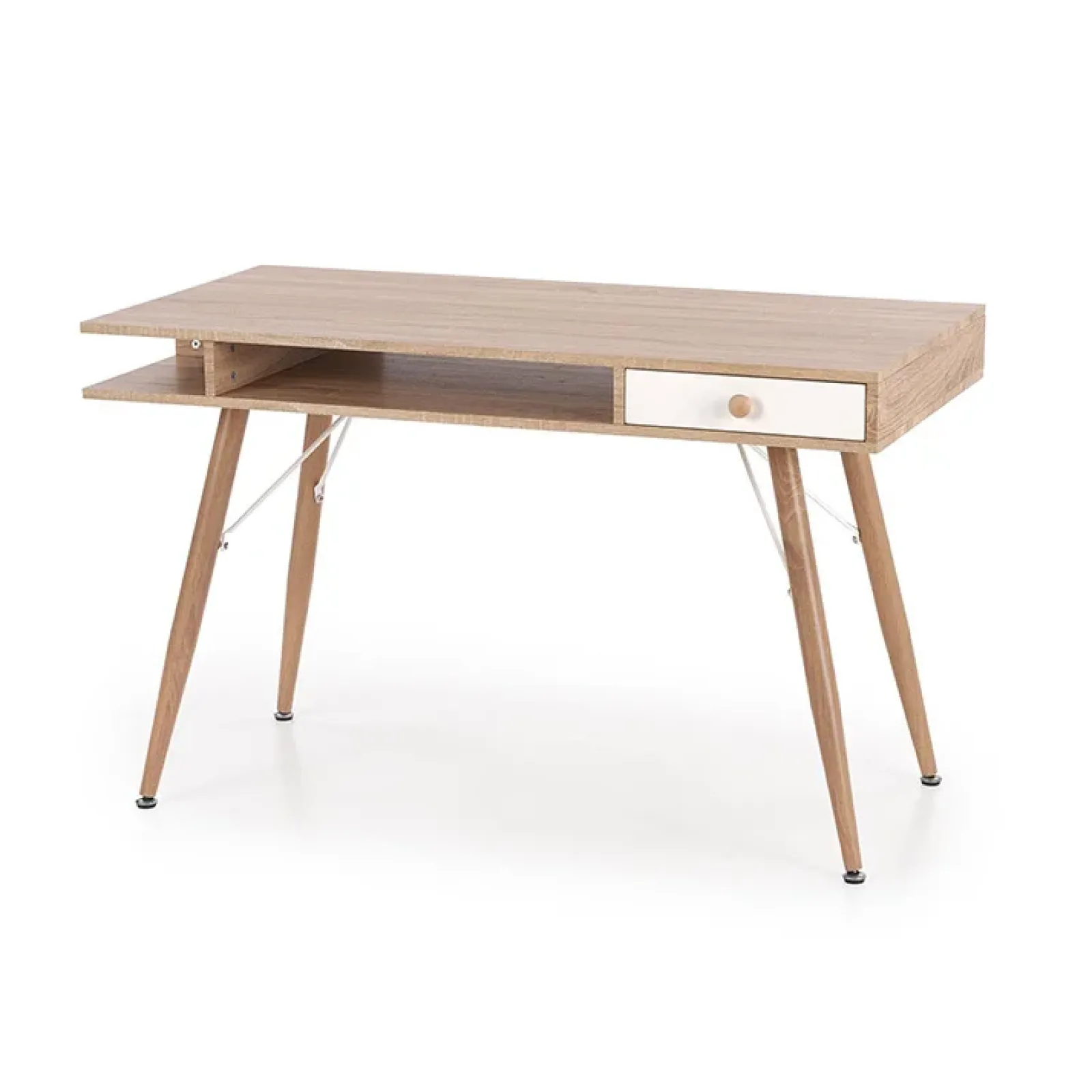 Garnero Arredamenti Consolle Fissa|Consolle Fissa-Consolle ingresso scrivania 1 cassetto 120x75cm rovere sonoma bianco Lavanda