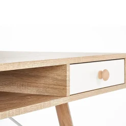 Garnero Arredamenti Consolle Fissa|Consolle Fissa-Consolle ingresso scrivania 1 cassetto 120x75cm rovere sonoma bianco Lavanda