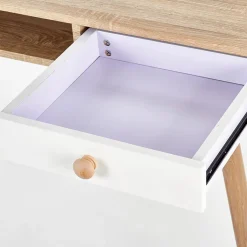 Garnero Arredamenti Consolle Fissa|Consolle Fissa-Consolle ingresso scrivania 1 cassetto 120x75cm rovere sonoma bianco Lavanda