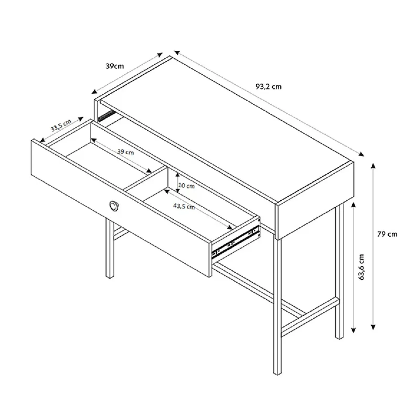 Garnero Arredamenti Consolle Fissa|Consolle Fissa-Consolle ingresso 93x79cm 1 cassetto Eterna Beige