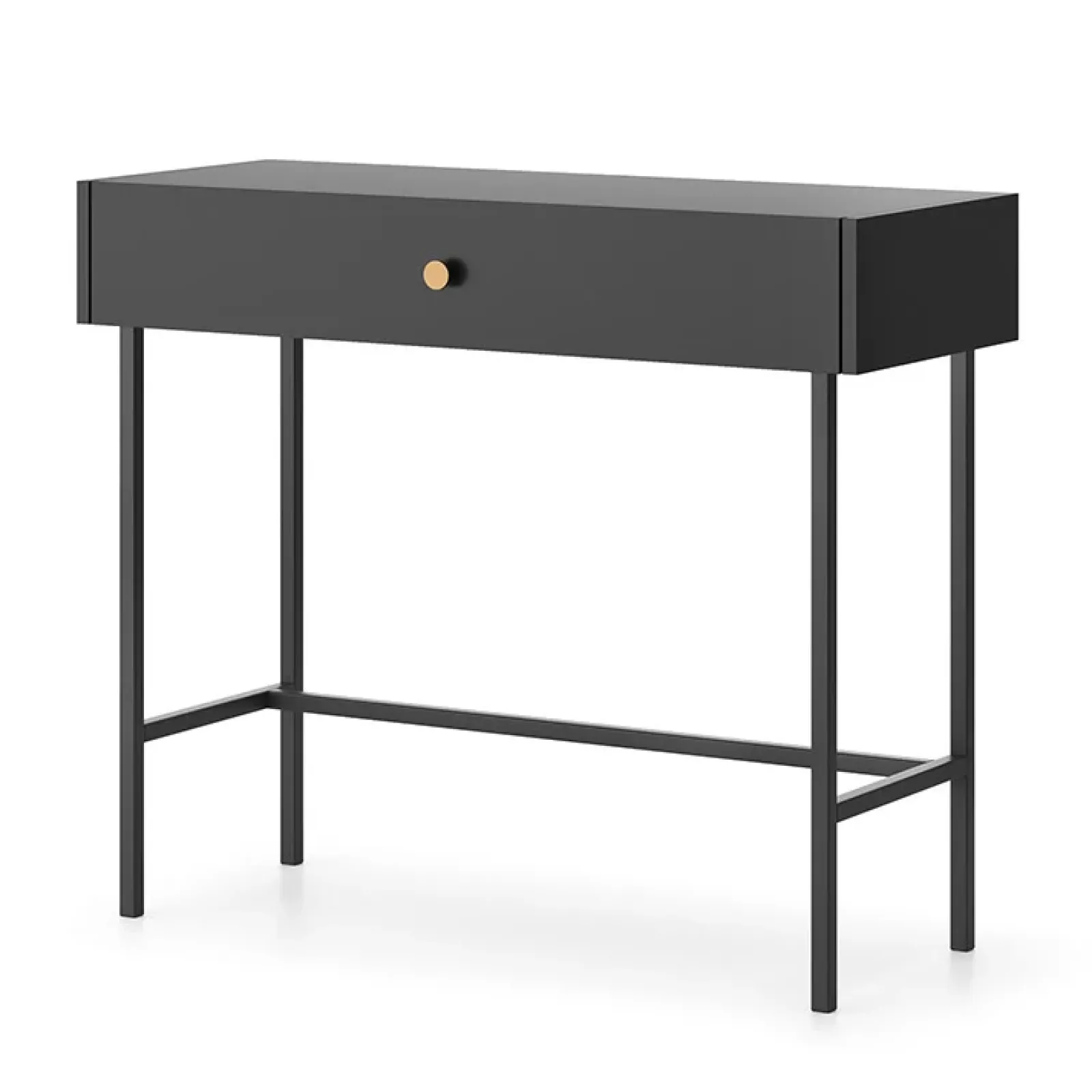 Garnero Arredamenti Consolle Fissa|Consolle Fissa-Consolle ingresso 93x79cm 1 cassetto nero Eterna Nero Opaco