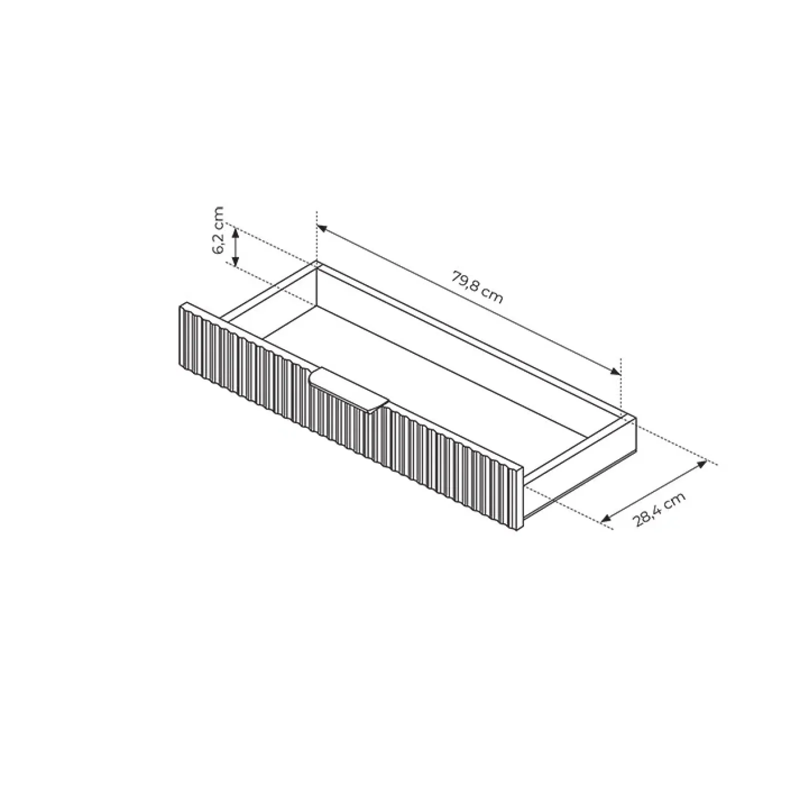 Garnero Arredamenti Consolle Fissa|Consolle Fissa-Consolle ingresso 100x78cm 1 cassetto cannettato Ramis Nero Opaco