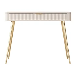 Garnero Arredamenti Consolle Fissa|Consolle Fissa-Consolle ingresso 100x78cm 1 cassetto cannettato Ramis Beige