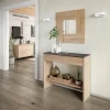 Garnero Arredamenti Consolle Fissa|Consolle Fissa-Consolle ingresso 32x79cm con specchio rovere ossido Nelson