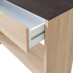 Garnero Arredamenti Consolle Fissa|Consolle Fissa-Consolle ingresso 32x79cm con specchio rovere ossido Nelson