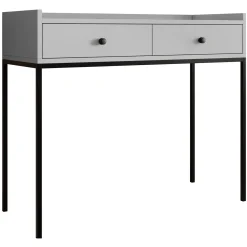 Garnero Arredamenti Consolle Fissa|Consolle Fissa-Consolle ingresso 100x86cm design moderno 2 cassetti Pollon Grigio