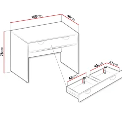 Garnero Arredamenti Consolle Fissa|Consolle Fissa-Consolle ingresso 100x78h cm con cassetto nero Oriana