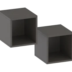 Garnero Arredamenti Mensole E Pensili-Coppia 2 mensole cubotti 28x29h cm da parete nero Sunset Ossido