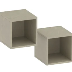 Garnero Arredamenti Mensole E Pensili-Coppia 2 mensole cubotti 28x29h cm da parete Sunset Tortora