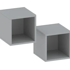 Garnero Arredamenti Mensole E Pensili-Coppia 2 mensole cubotti 28x29h cm da parete Sunset Grigio scuro