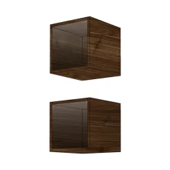 Garnero Arredamenti Mensole E Pensili-Coppia 2 mensole cubotti 28x29h cm da parete dark Infinity Noce