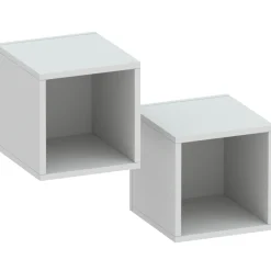 Garnero Arredamenti Mensole E Pensili-Coppia 2 mensole cubotti 28x29h cm da parete Sunset Grigio chiaro