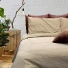 Garnero Arredamenti Copripiumini|Copripiumini-Copripiumino + 2 federe letto matrimoniale in cotone 250x200cm beige Nabib