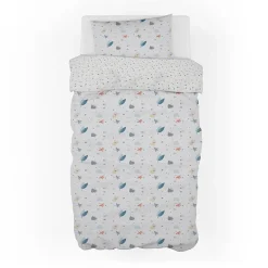 Garnero Arredamenti Copripiumini|Copripiumini-Copripiumino + federa letto singolo in cotone 155x200cm foglie Sonora