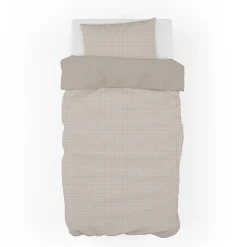 Garnero Arredamenti Copripiumini|Copripiumini-Copripiumino + federa letto singolo in cotone 155x200cm beige Nabib