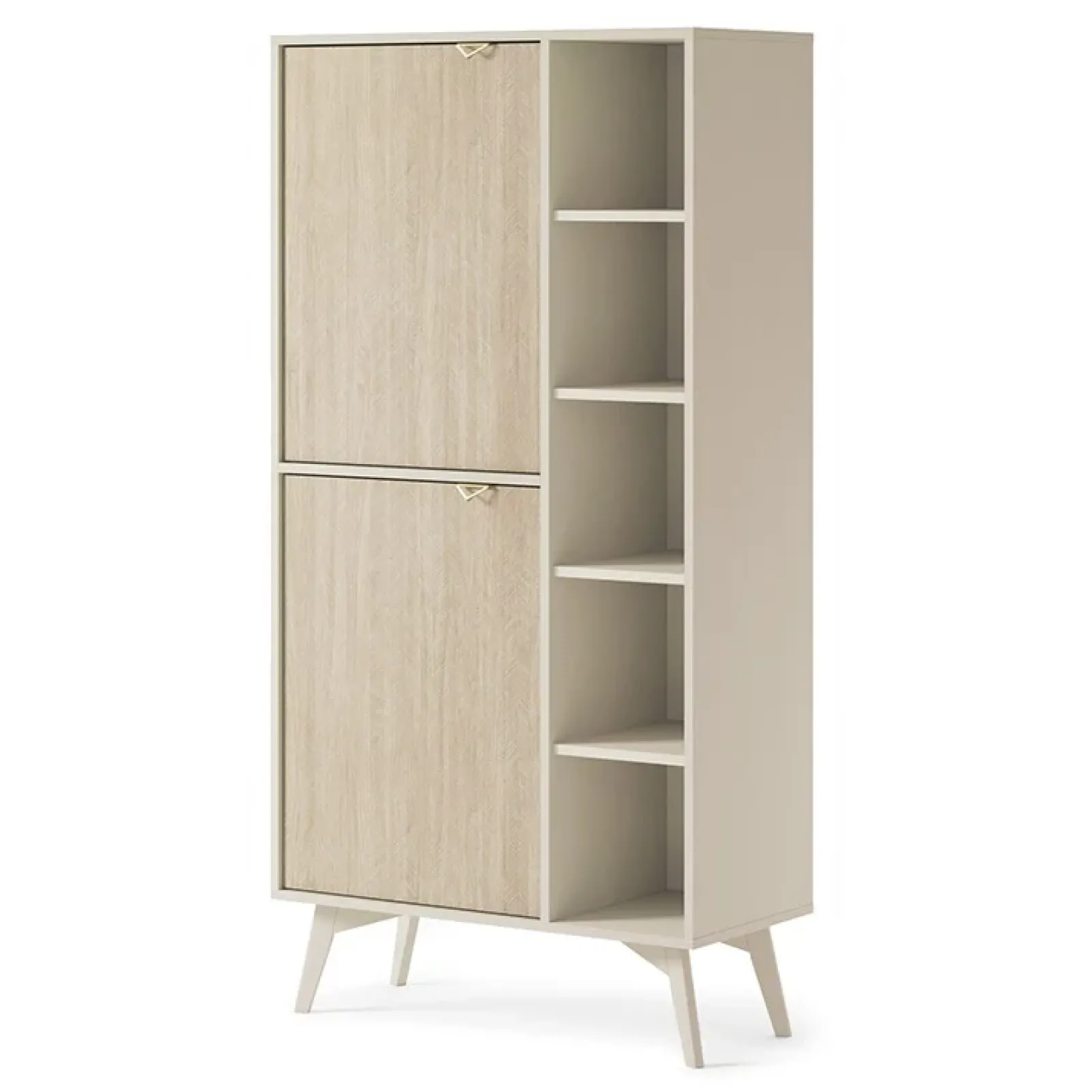 Garnero Arredamenti Credenza Alta-Credenza alta 80x160h cm 2 ante beige rovere Myrta Beige - Rovere