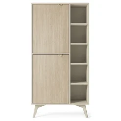 Garnero Arredamenti Credenza Alta-Credenza alta 80x160h cm 2 ante beige rovere Myrta Beige - Rovere