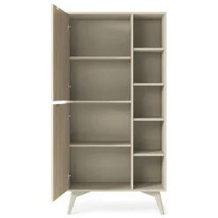 Garnero Arredamenti Credenza Alta-Credenza alta 80x160h cm 2 ante beige rovere Myrta Beige - Rovere