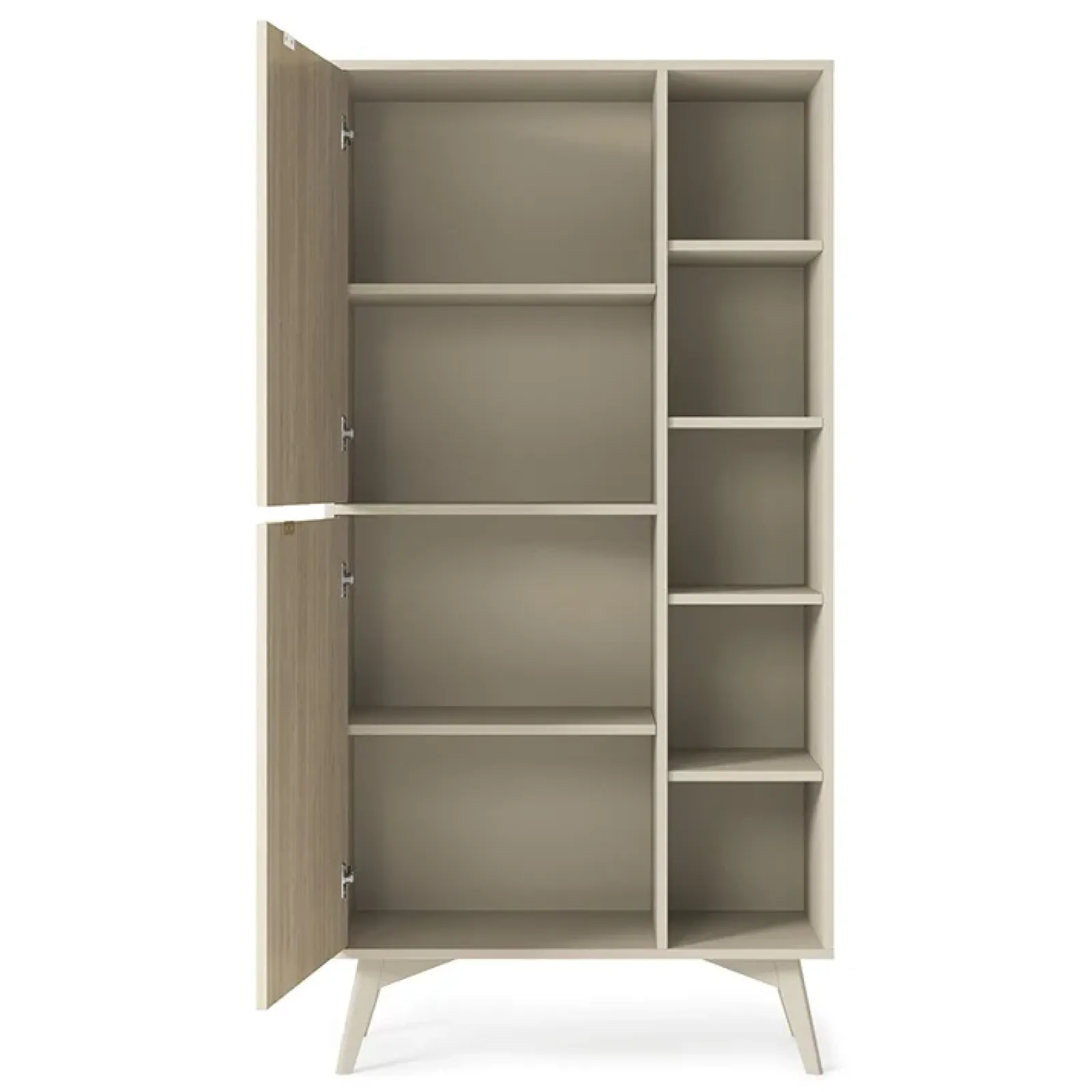 Garnero Arredamenti Credenza Alta-Credenza alta 80x160h cm 2 ante beige rovere Myrta Beige - Rovere