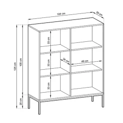Garnero Arredamenti Credenza Alta|Credenze Moderne-Credenza alta 104x125h cm 2 ante soggiorno bianco Alisa Bianco Opaco