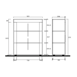 Garnero Arredamenti Credenza Alta|Credenze Moderne-Credenza alta 92x125h cm 2 ante moderna bianco laccato lucido Easy