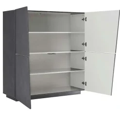 Garnero Arredamenti Credenza Alta|Credenze Moderne-Credenza alta 120x126h cm 4 ante Candia Gihome® Ossido