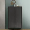Garnero Arredamenti Credenza Alta-Credenza alta 106x177h cm 2 ante moderna nero frassinato Absolut