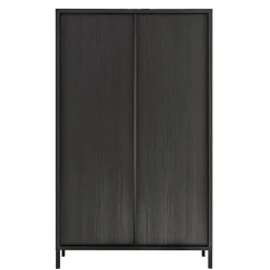 Garnero Arredamenti Credenza Alta-Credenza alta 106x177h cm 2 ante moderna nero frassinato Absolut