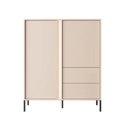 Garnero Arredamenti Credenza Alta-Credenza alta 103x123h cm 2 ante 2 cassetti beige Melly