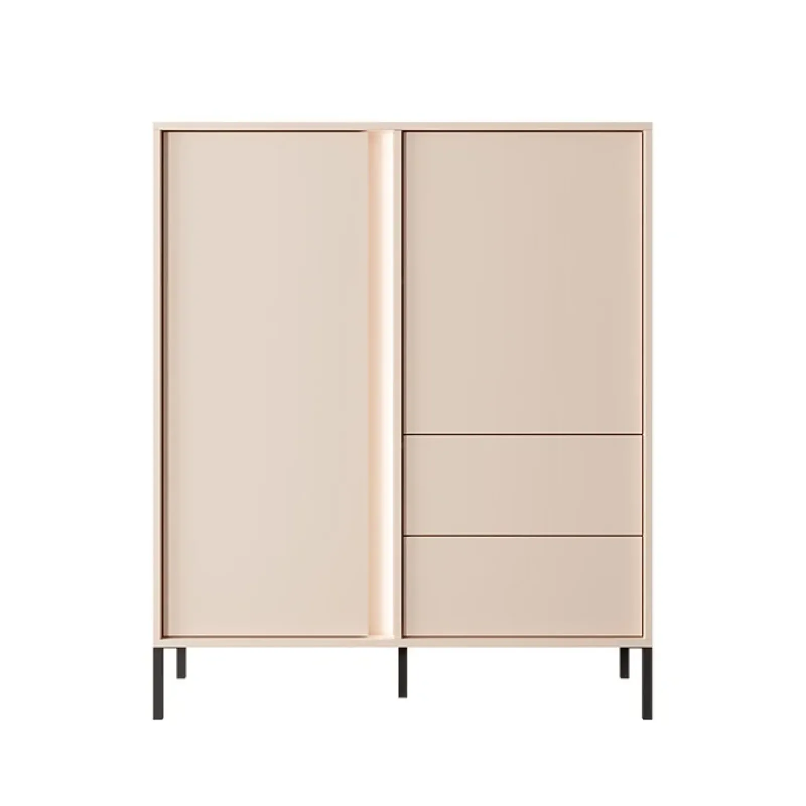 Garnero Arredamenti Credenza Alta-Credenza alta 103x123h cm 2 ante 2 cassetti beige Melly