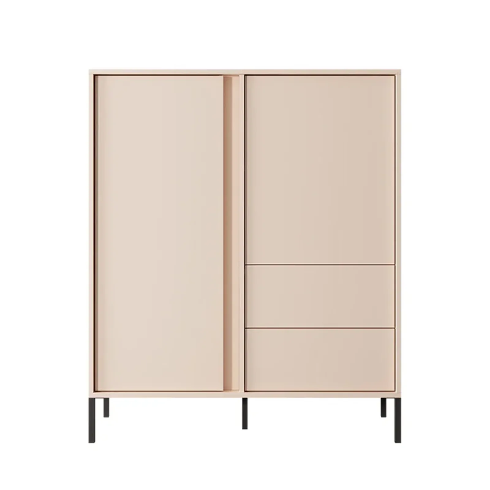 Garnero Arredamenti Credenza Alta-Credenza alta 103x123h cm 2 ante 2 cassetti beige Melly